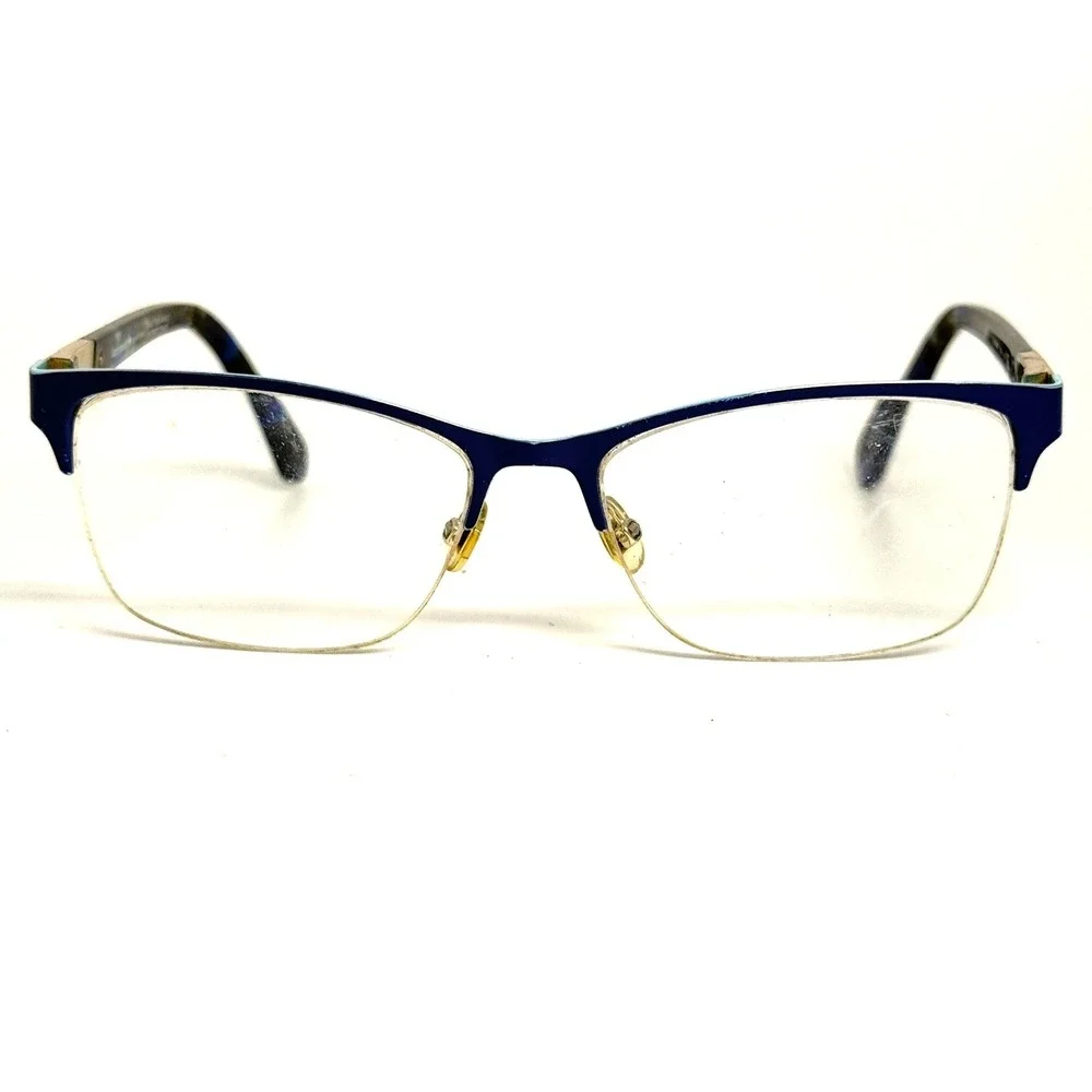 Kate Spade New York Glorianne Blue Tortoise Semi-Rimless Cat Eye Eyeglasses 140